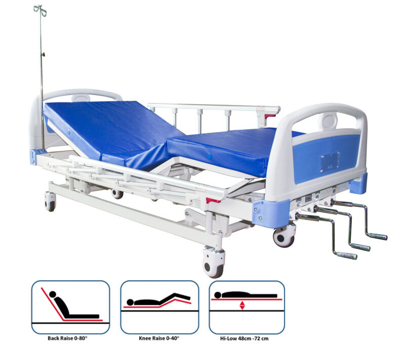 Three (3) Crank Bed with Stainless Steel Rails ABS Side Boards